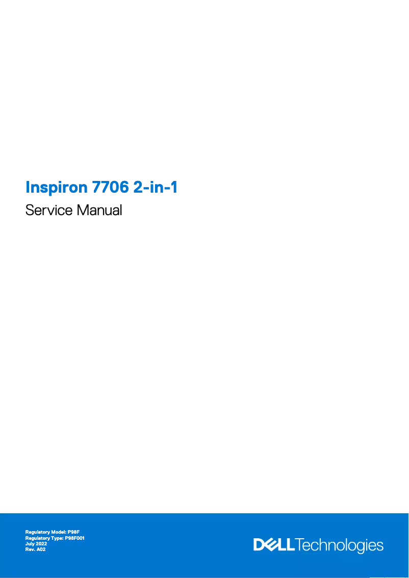 Page 1 de la notice Manuel utilisateur Dell Inspiron 7706
