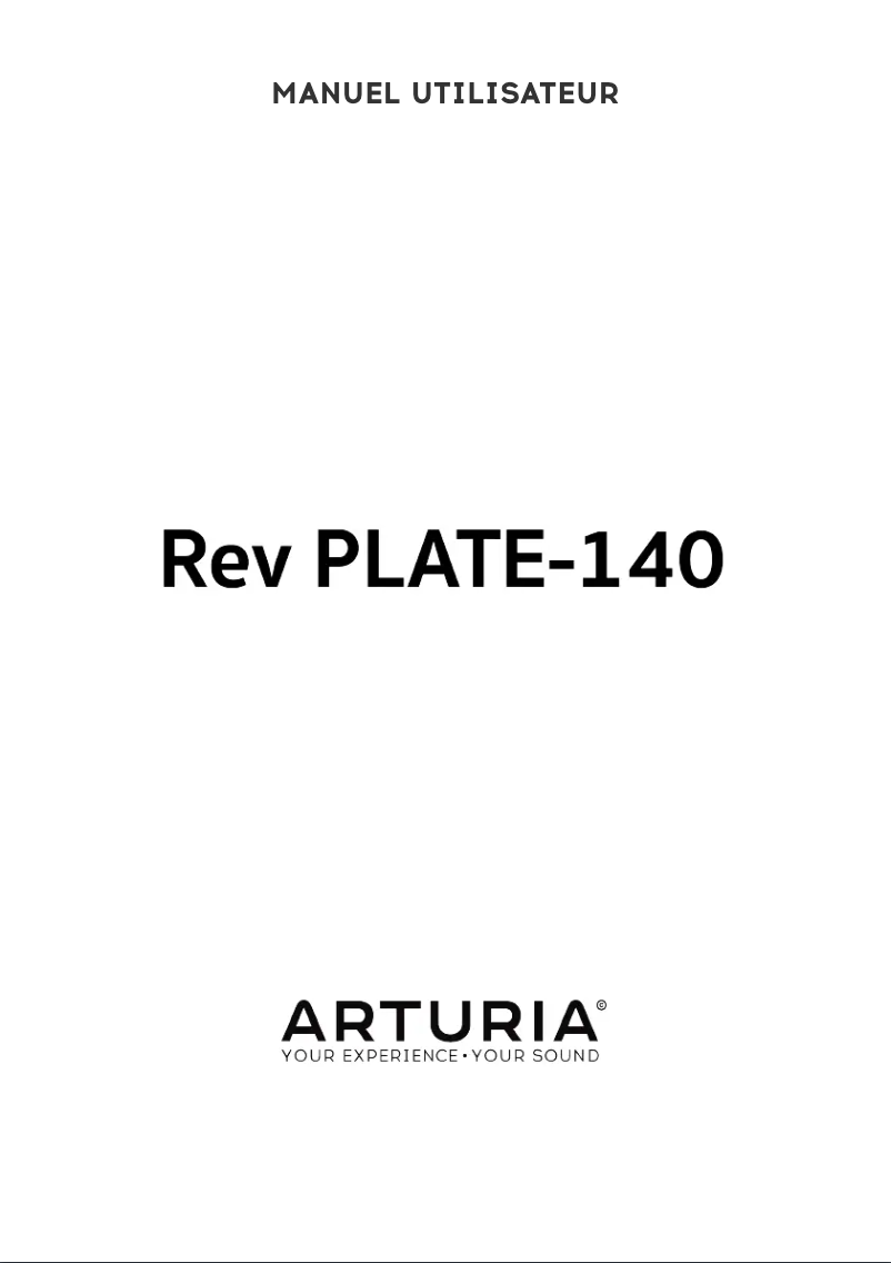 Page 1 de la notice Manuel utilisateur Arturia REV Plate-140