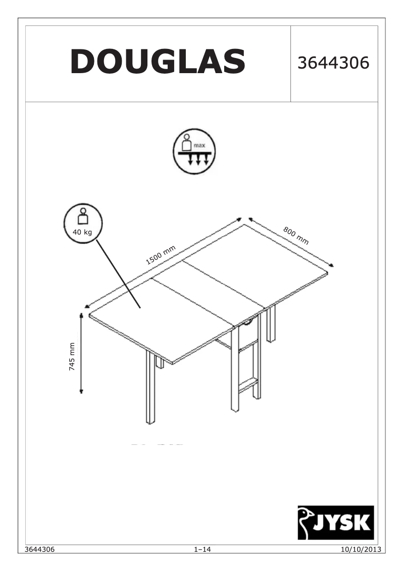 Imagen de la primera página del manual del dispositivo Douglas (80x35)
