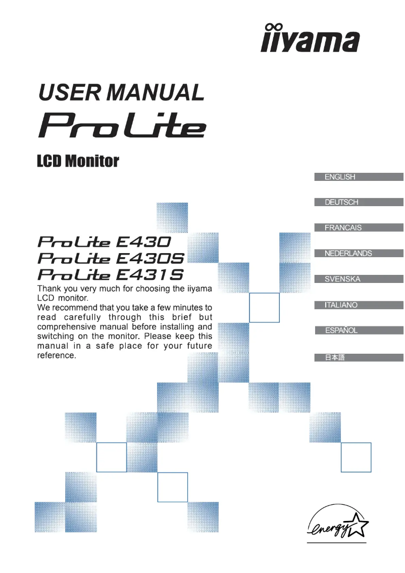 Page 1 de la notice Manuel utilisateur Iiyama ProLite E430T