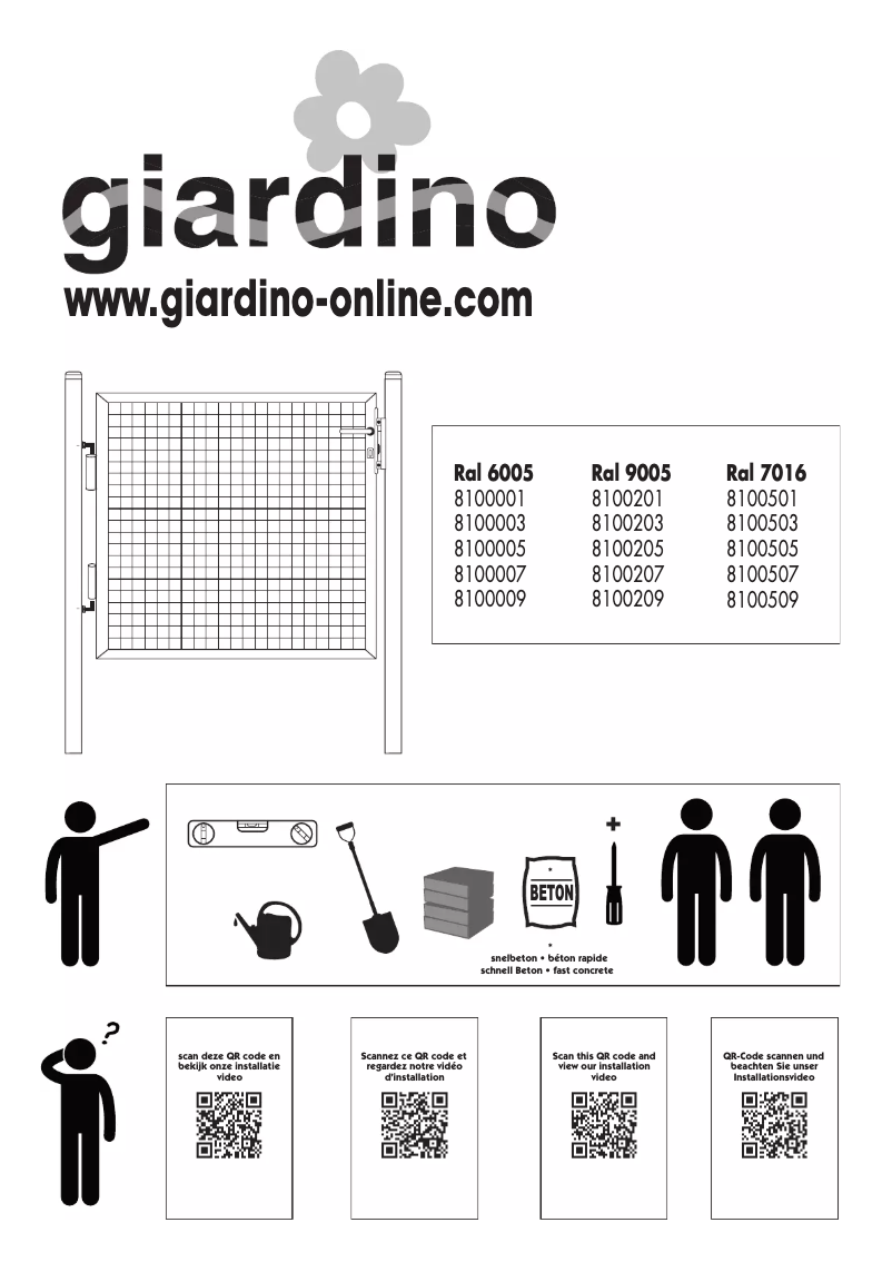 Page n°1 - Manuel utilisateur Giardino 8100001
