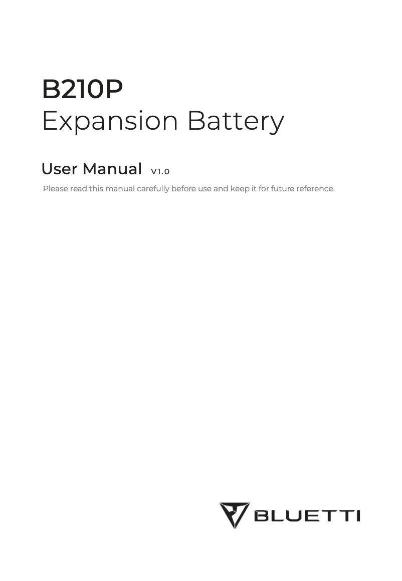 Page 1 de la notice Manuel utilisateur Bluetti B210P