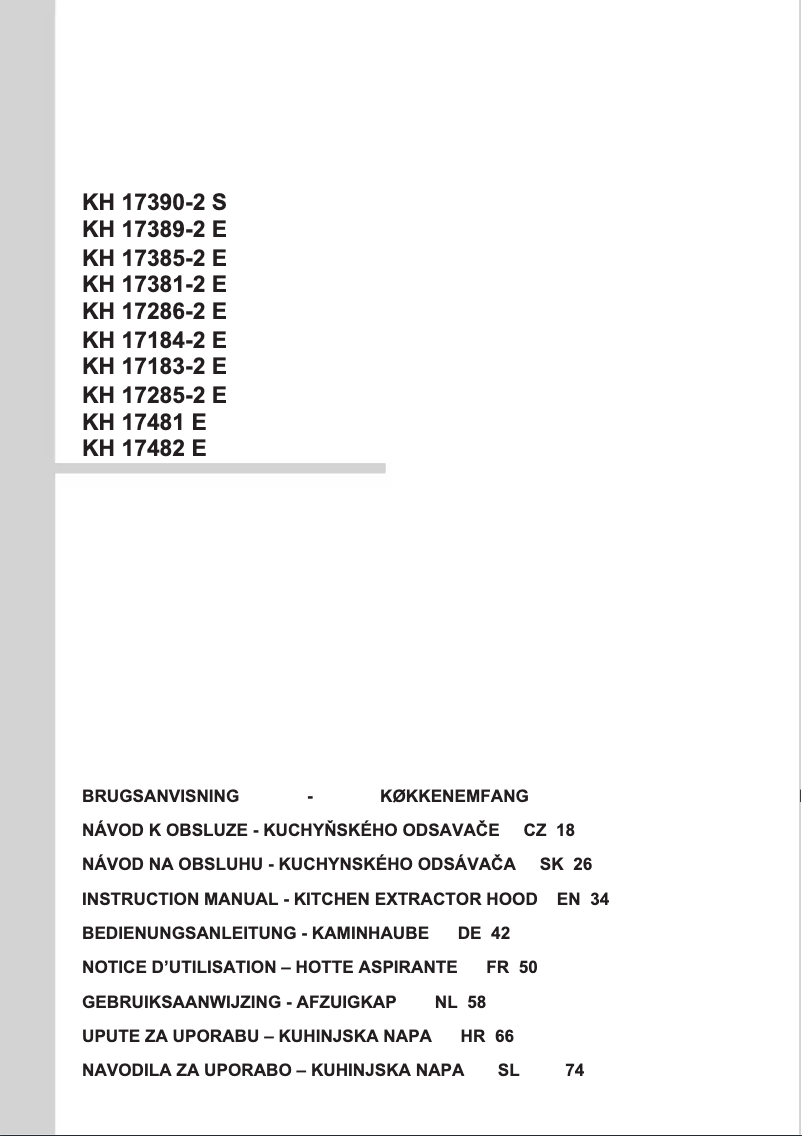 Page n°1 - Manuel utilisateur Amica KH 17183-2 E
