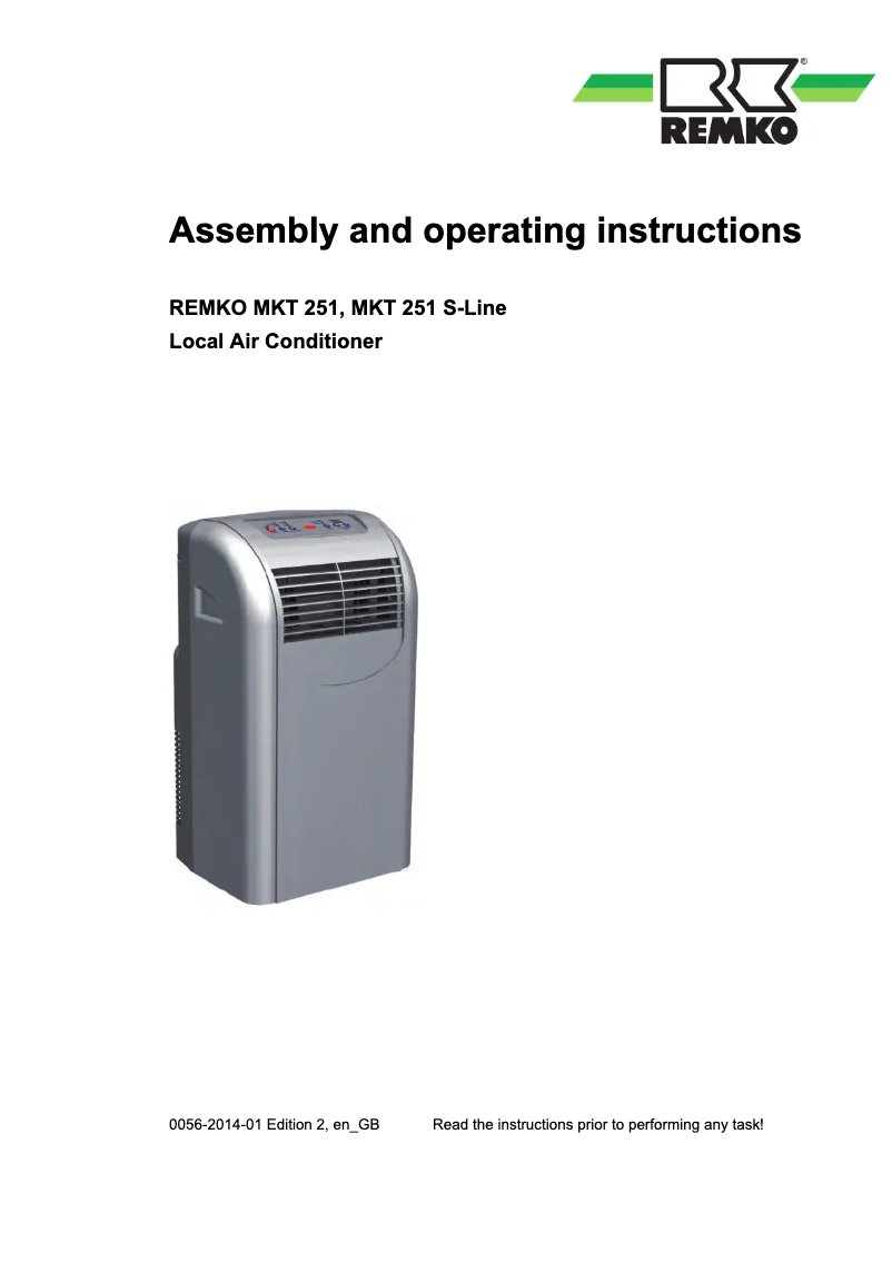 Image de la première page du manuel de l'appareil MKT 251 S-Line