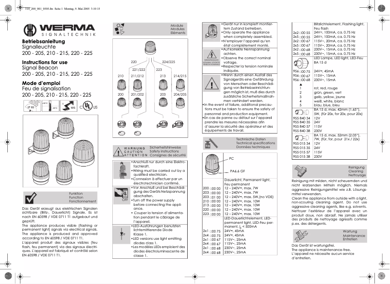 Image de la première page du manuel de l'appareil 202.100.68