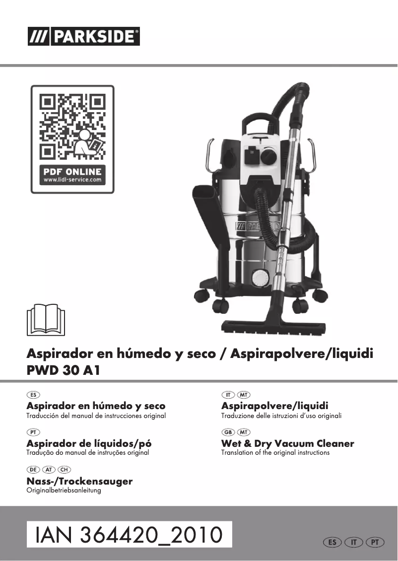 Page 1 de la notice Manuel utilisateur Parkside PWD 30 A1