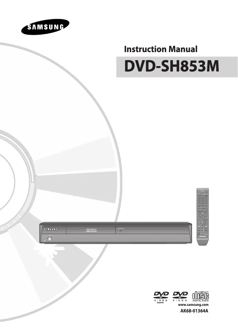 Image de la première page du manuel de l'appareil DVD-SH853M