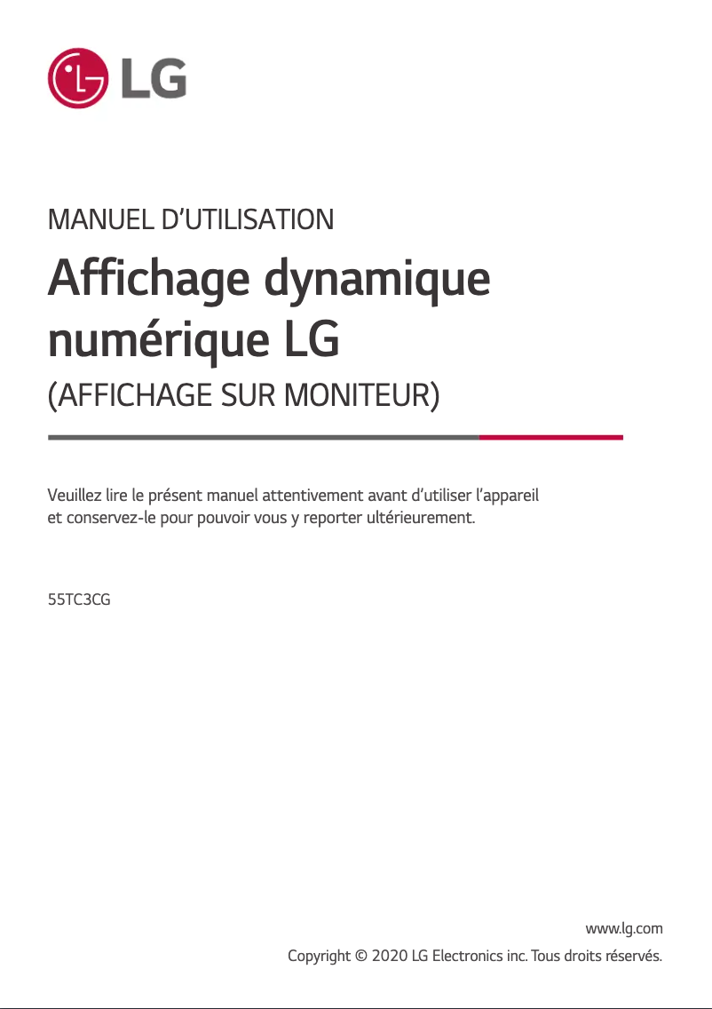 Image de la première page du manuel de l'appareil 55TC3CG-H