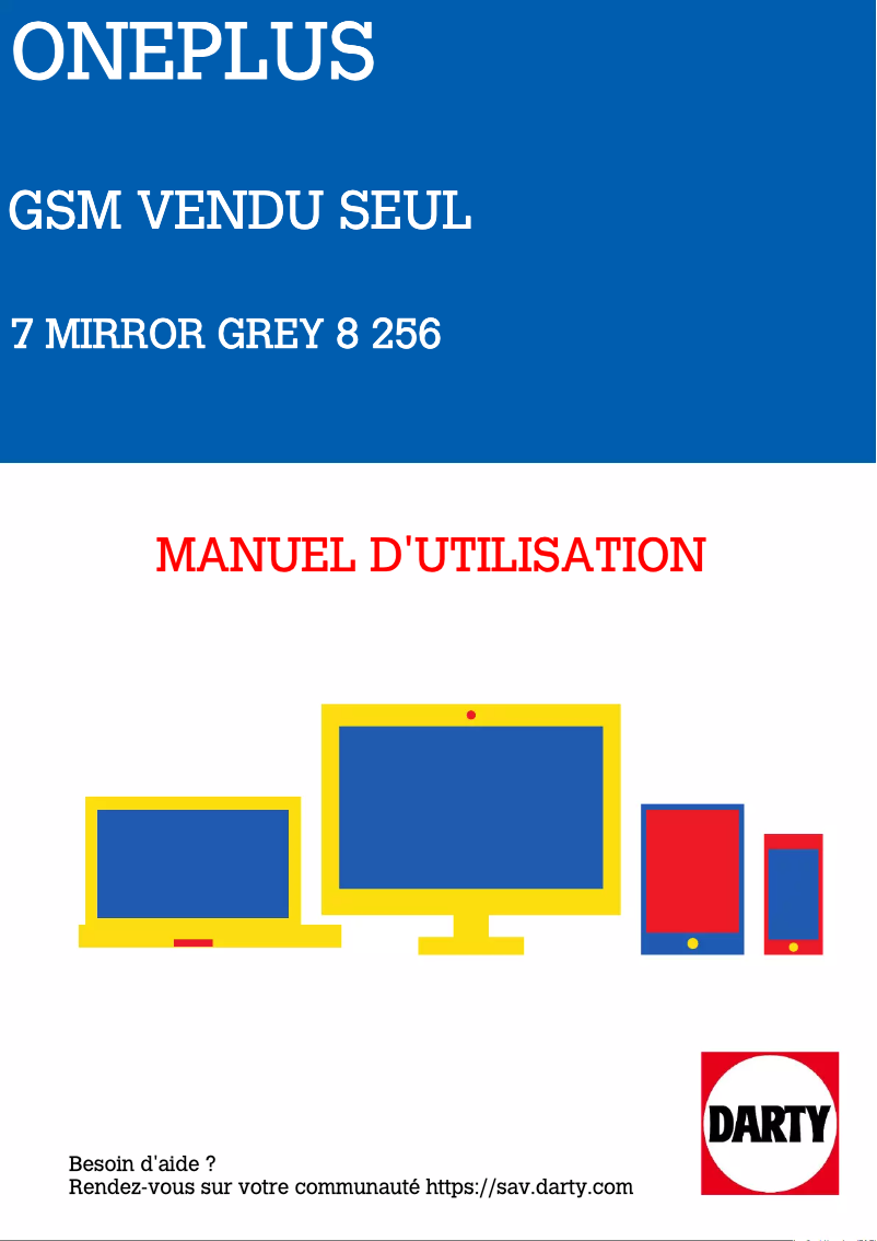 Page 1 de la notice Manuel utilisateur OnePlus 7