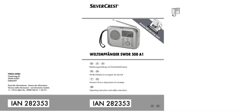 Image de la première page du manuel de l'appareil SWDR 500 A1