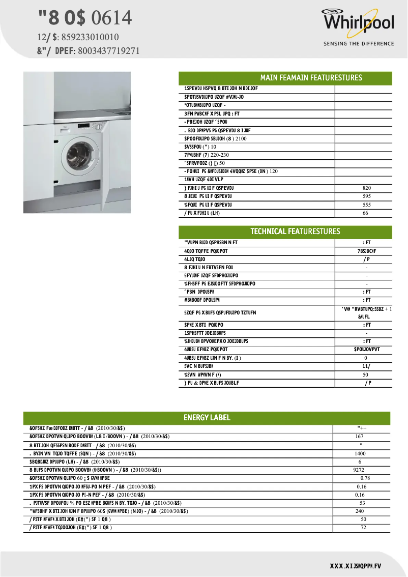Image de la première page du manuel de l'appareil AWOC 0614