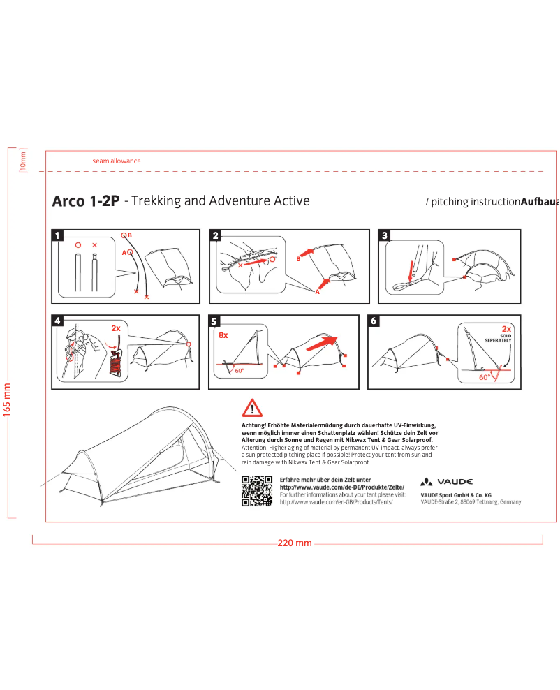 Page n°1 - Manuel utilisateur Vaude Arco 1-2P
