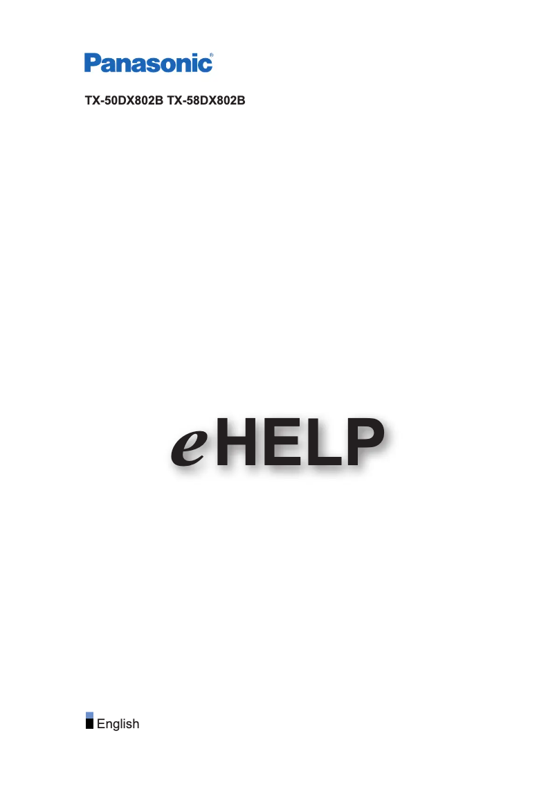 Image de la première page du manuel de l'appareil Viera TX-50DX802B