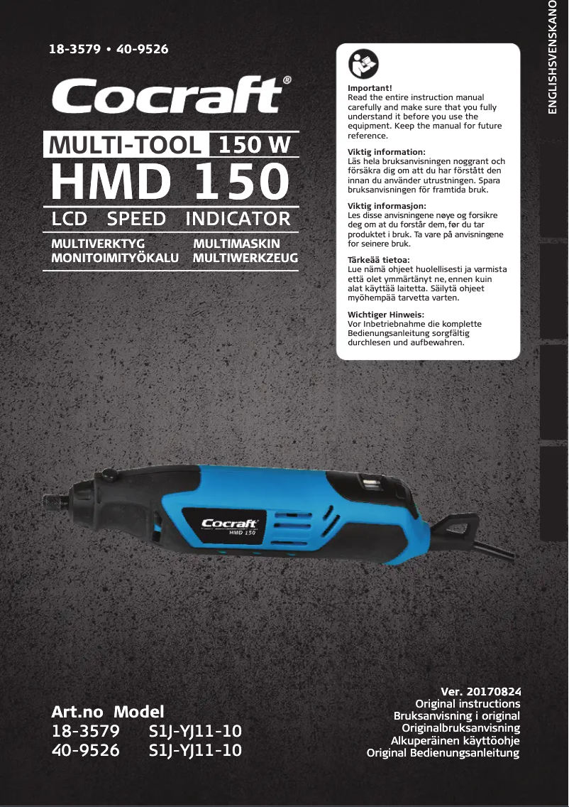 Page n°1 - Manuel utilisateur Cocraft HMD 150