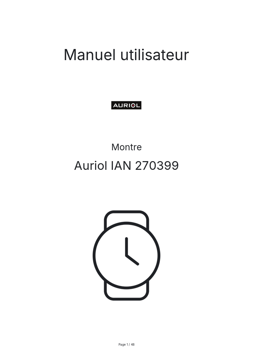 Image de la première page du manuel de l'appareil IAN 270399