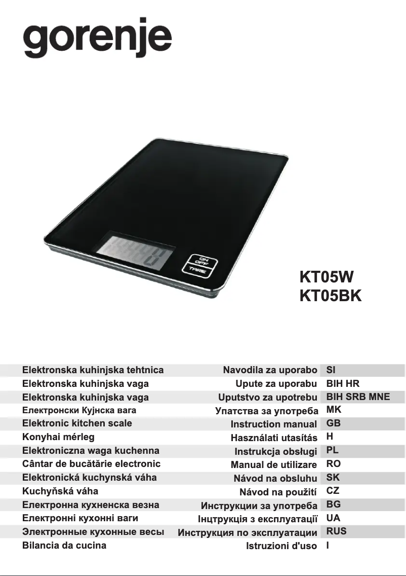 Página 1 del manual Manual de usuario Gorenje KT05W