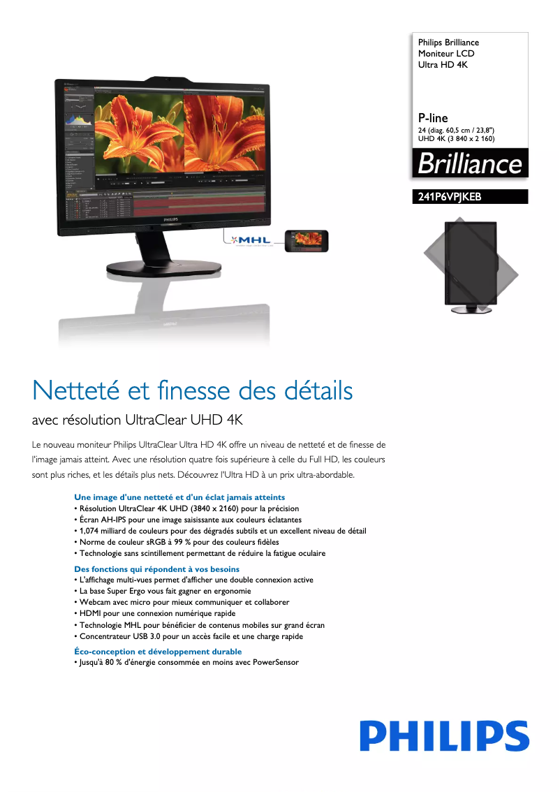 Imagen de la primera página del manual del dispositivo Brilliance 241P6VPJKEB