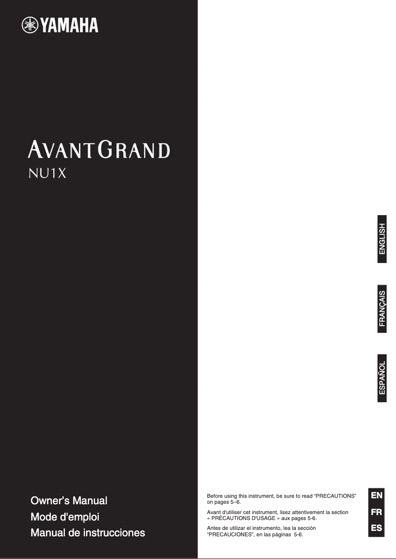 Page 1 de la notice Manuel utilisateur Yamaha AvantGrand NU1X