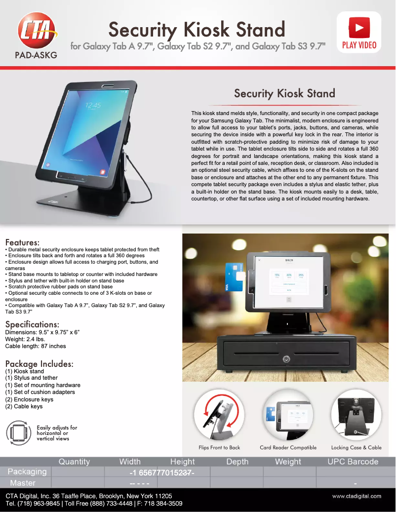 Page 1 de la notice Manuel utilisateur CTA Digital PAD-ASKG