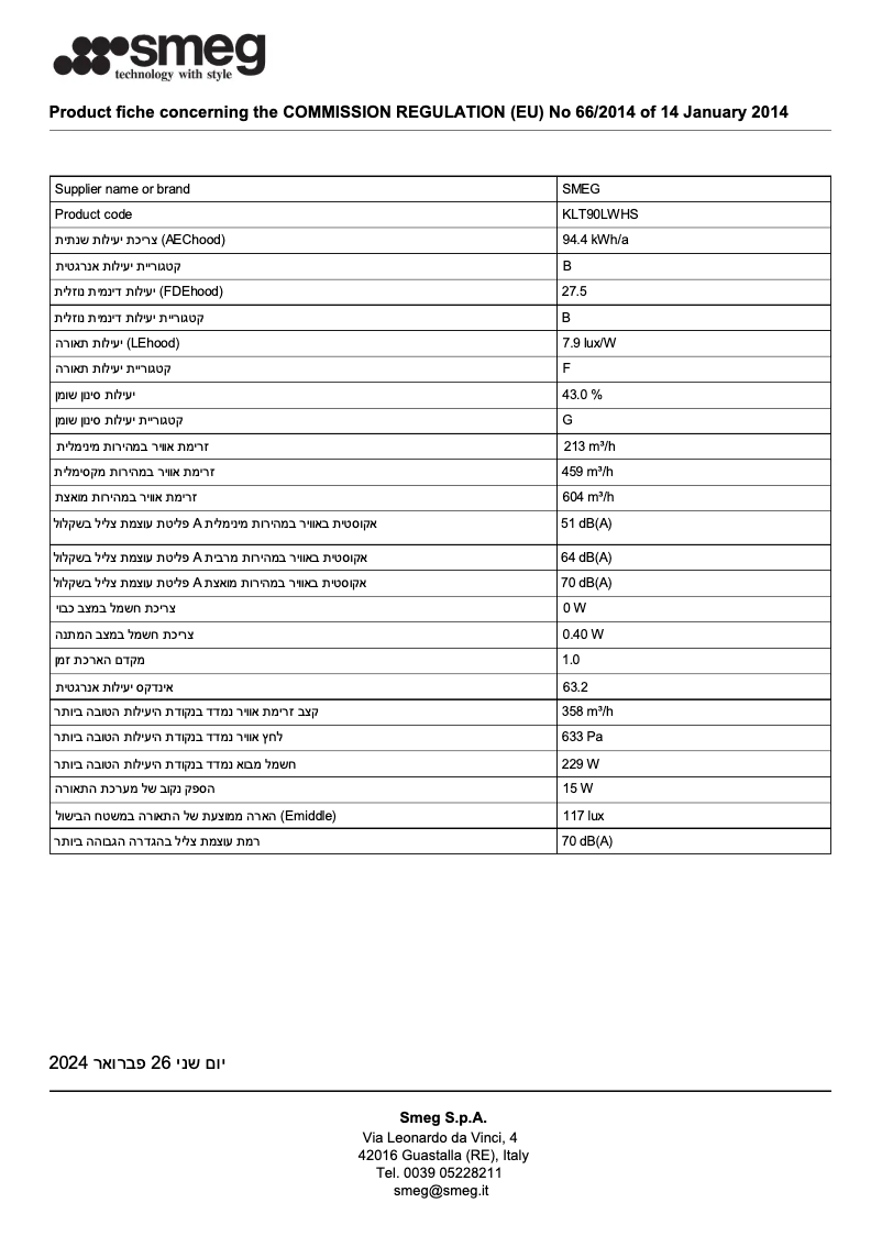 Image de la première page du manuel de l'appareil KLT90LWHS