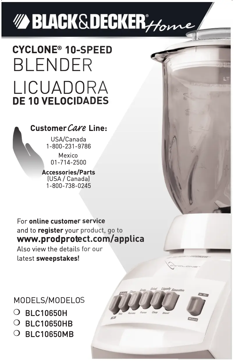 Imagen de la primera página del manual del dispositivo BLC10650H