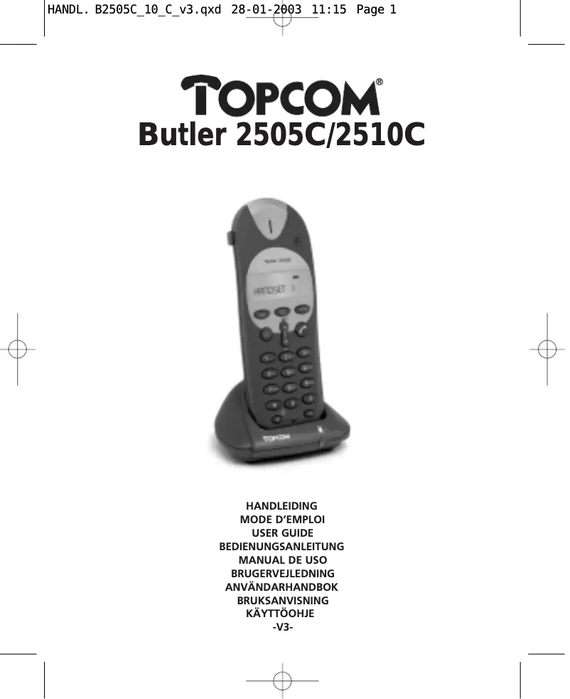 Image de la première page du manuel de l'appareil Butler 2505