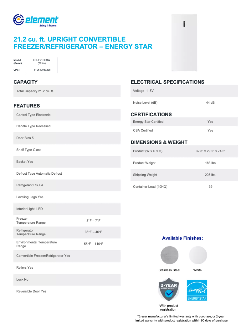 Image de la première page du manuel de l'appareil EHUF21CECS