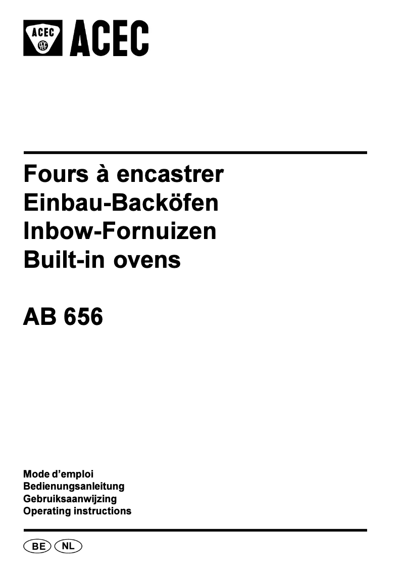 Page n°1 - Manuel utilisateur Acec AB 656