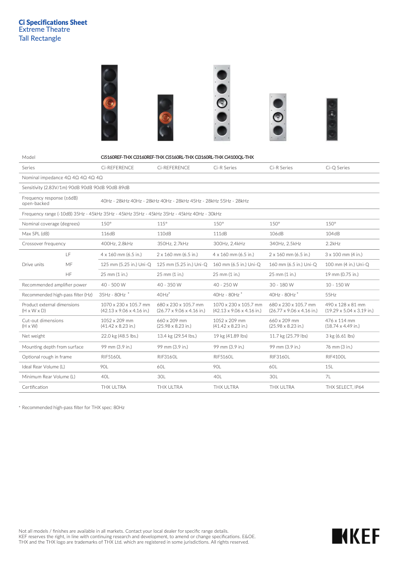 Page n°1 - Fiche technique KEF Ventura 4