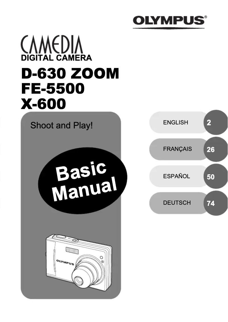 Page 1 de la notice Manuel utilisateur Olympus Camedia X-600