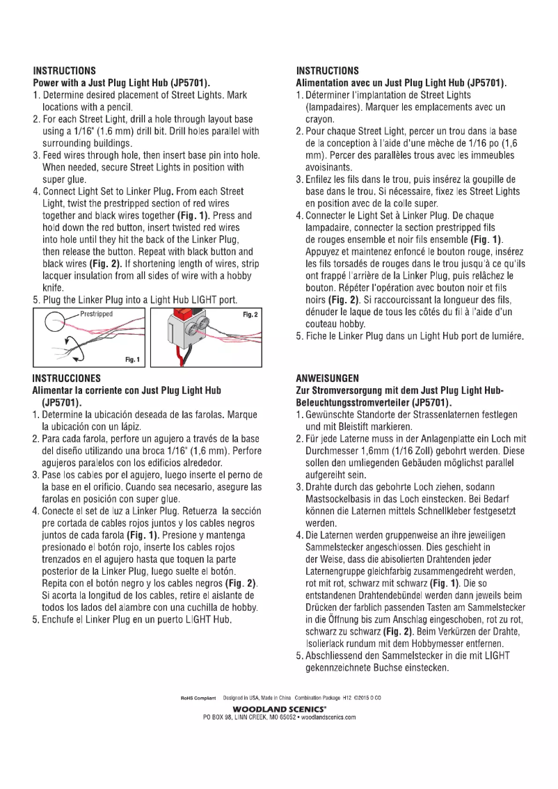 Page n°1 - Manuel utilisateur Woodland Scenics WJP5639