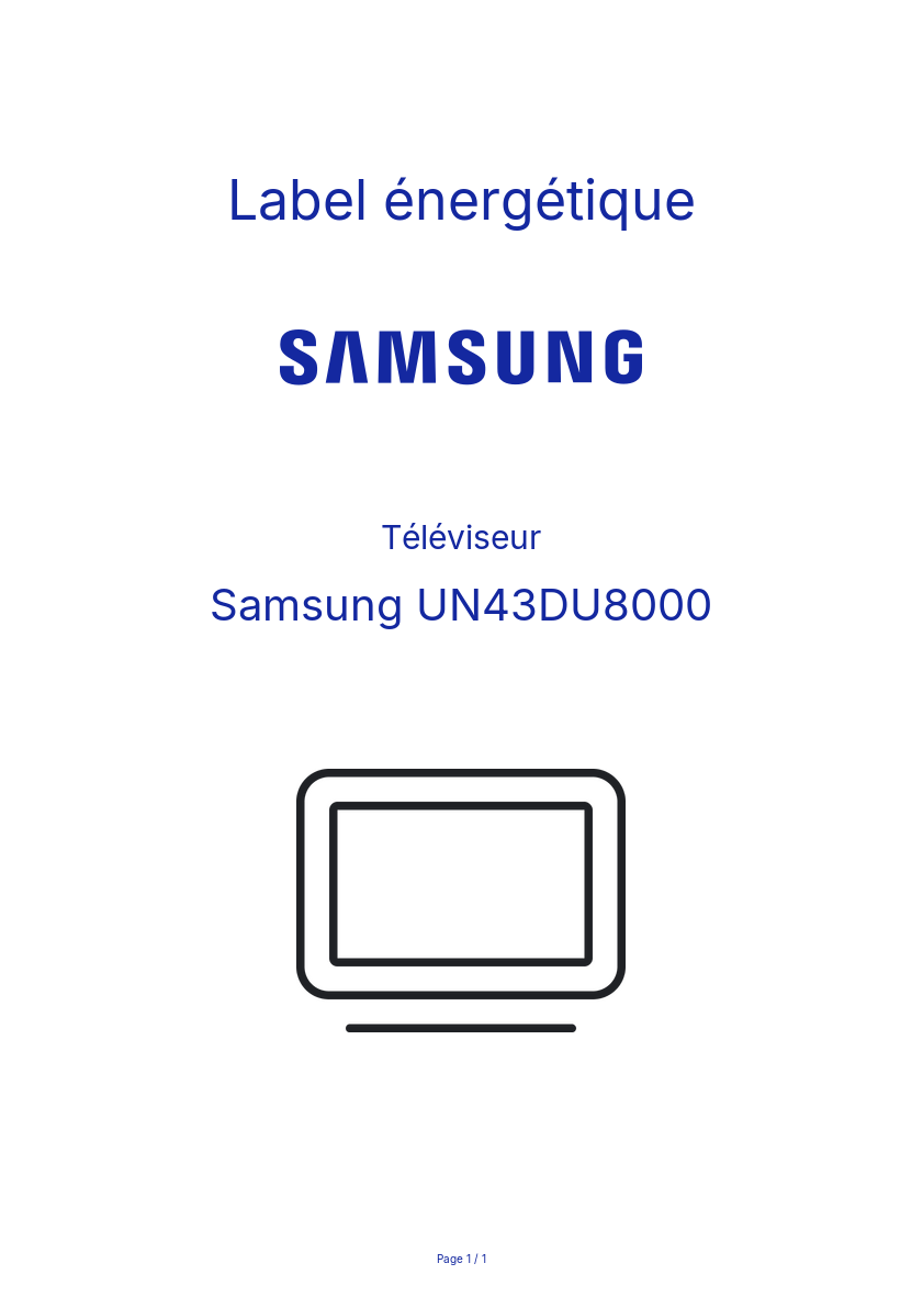 Image de la première page du manuel de l'appareil UN43DU8000