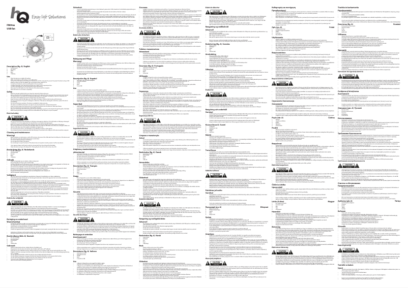 Page 1 de la notice Manuel utilisateur HQ FN04BL