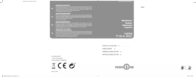 Image de la première page du manuel de l'appareil TT85A+ WIAC