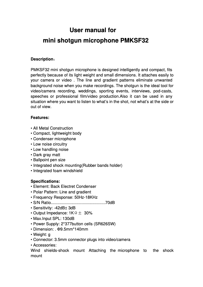 Page n°1 - Manuel utilisateur Pyle PMKSF32