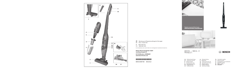 Page n°1 - Manuel utilisateur Bosch BBH216RIA