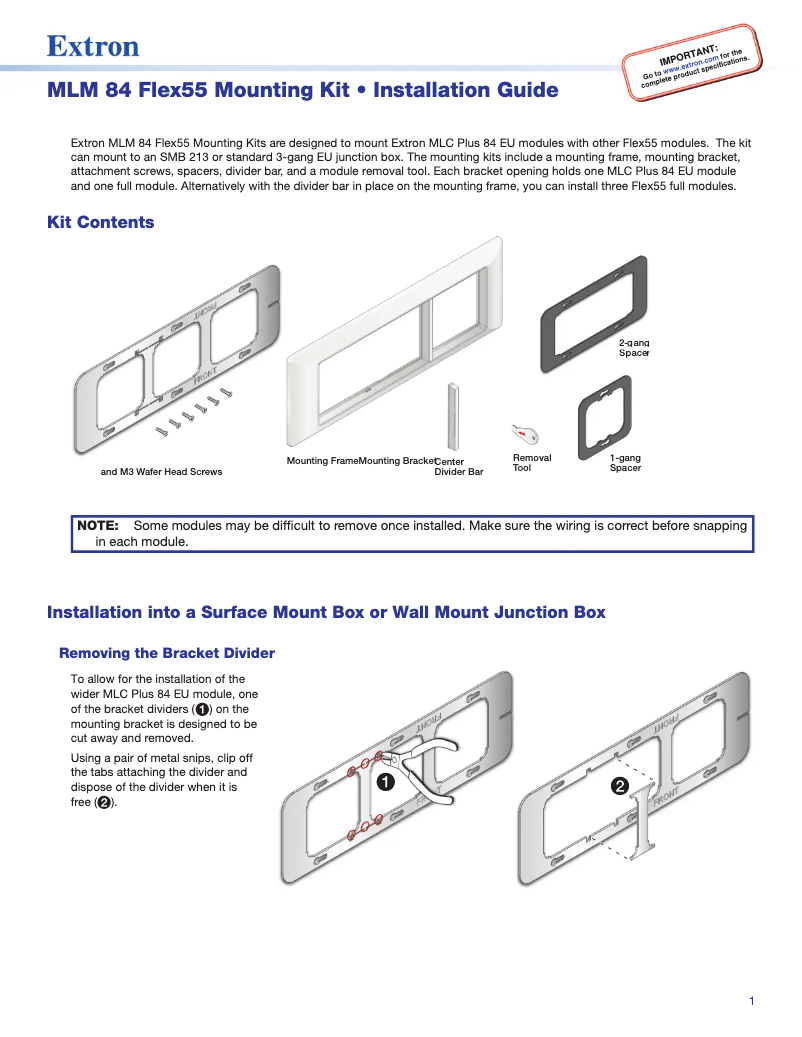 Image de la première page du manuel de l'appareil MLM 84 Flex55