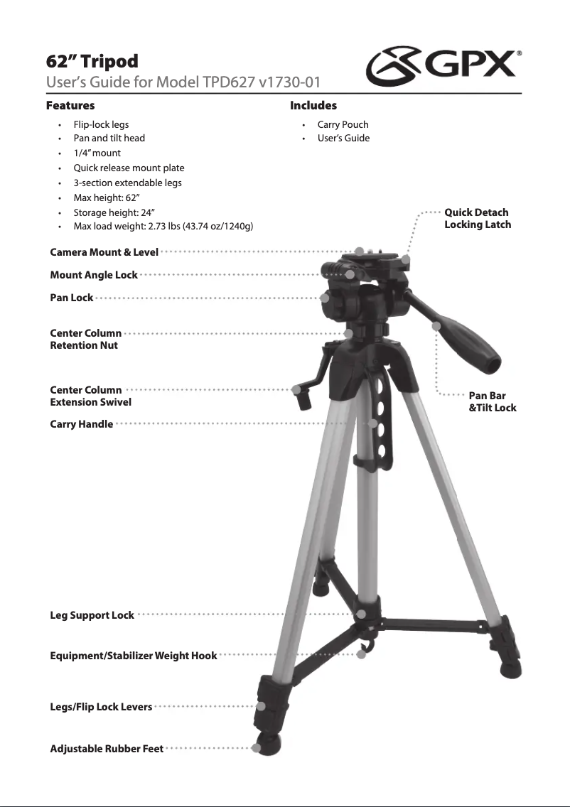 Image de la première page du manuel de l'appareil TPD627