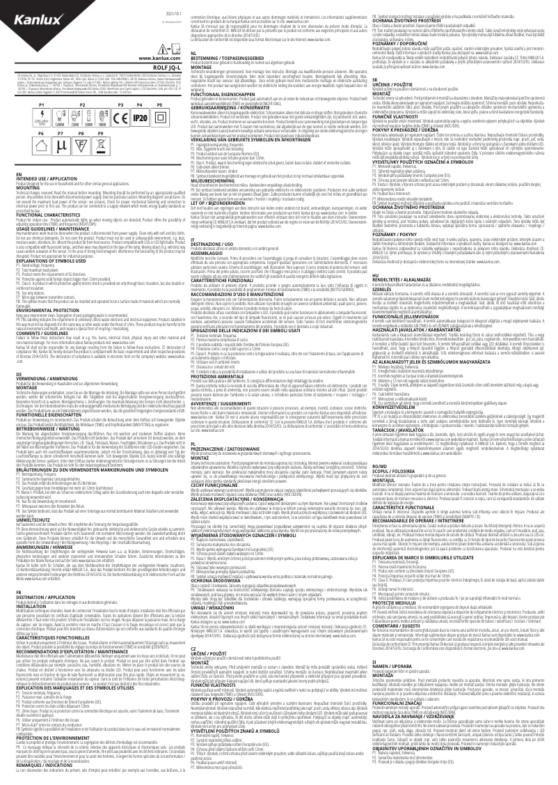 Page 1 de la notice Manuel utilisateur Kanlux ROLF JQ-L