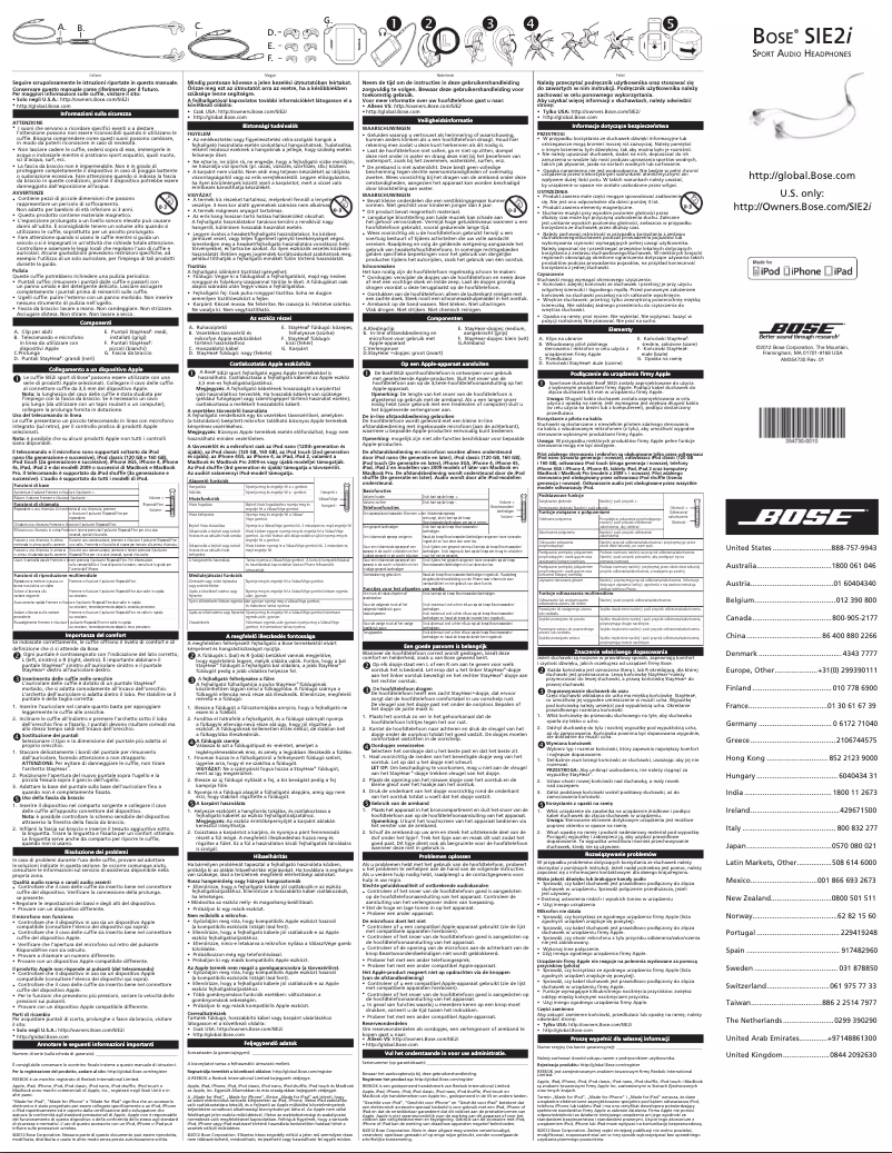 Page n°1 - Manuel utilisateur Bose SIE2i