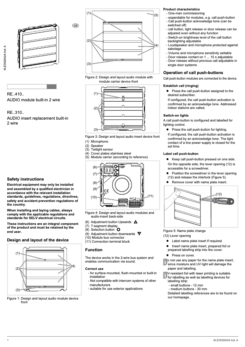 Image de la première page du manuel de l'appareil REU310X