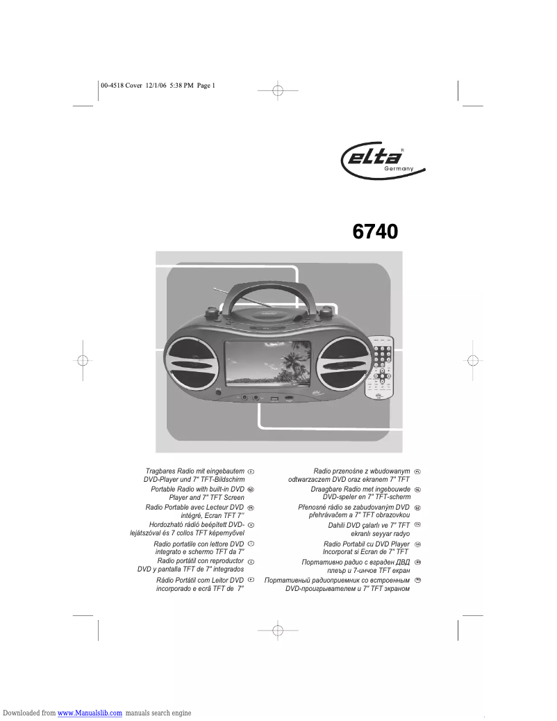 Page n°1 - Manuel utilisateur Elta 6740