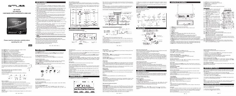 Page n°1 - Manuel utilisateur Muse M-718 DR