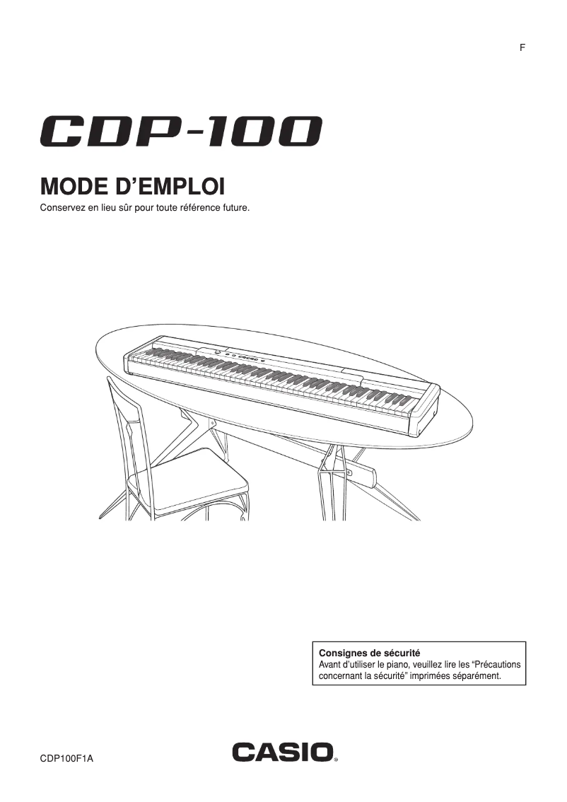 Image de la première page du manuel de l'appareil CDP-100