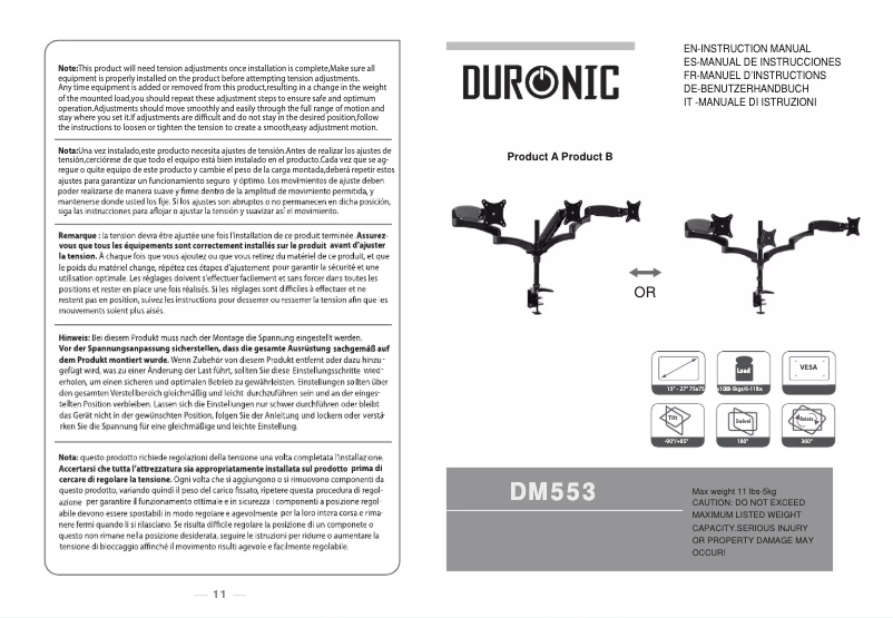 Page 1 de la notice Manuel utilisateur Duronic DM553