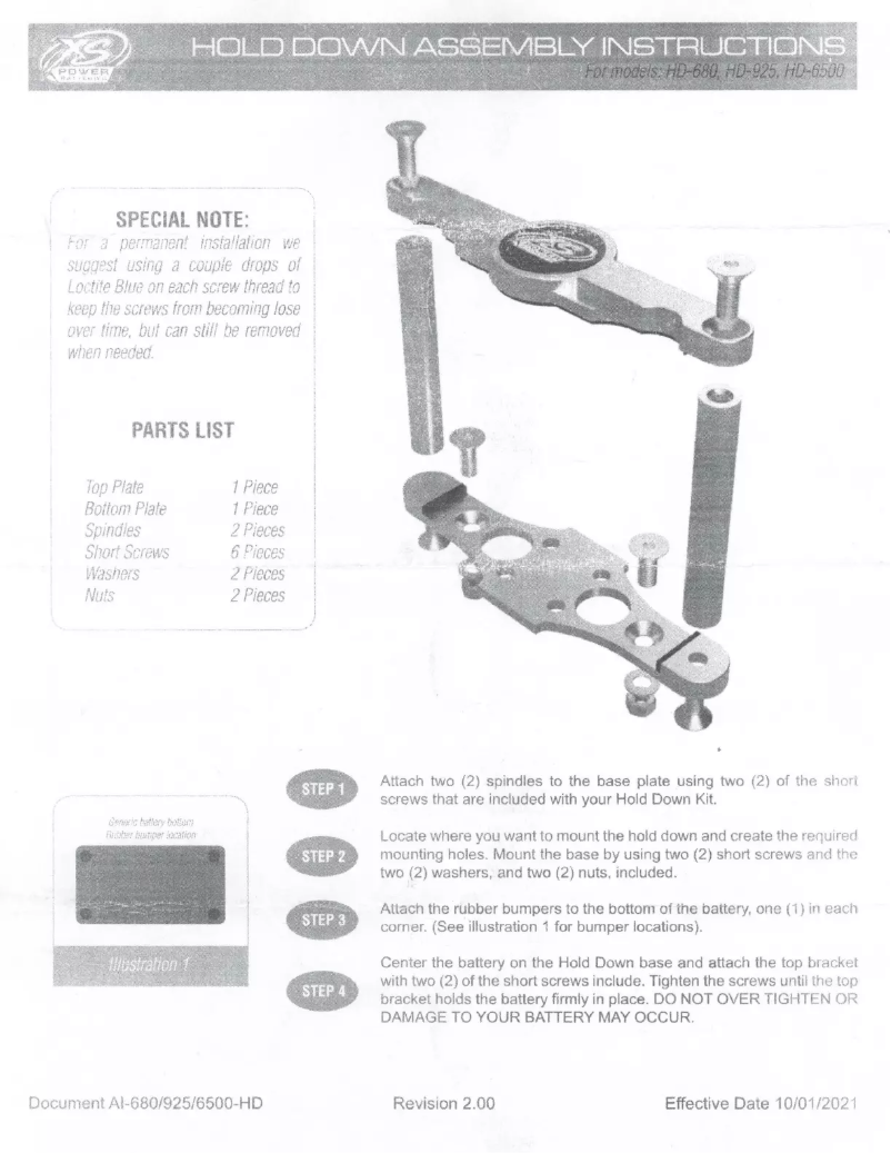 Page 1 de la notice Manuel utilisateur XS Power HD-925