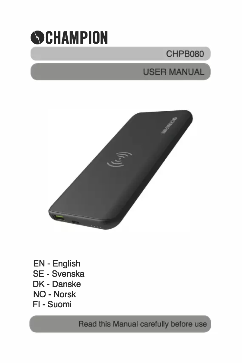 Image de la première page du manuel de l'appareil CHPB080B