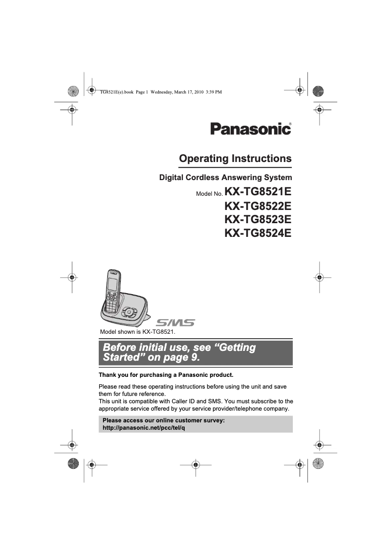 Página 1 del manual Manual de usuario Panasonic KX-TG8521