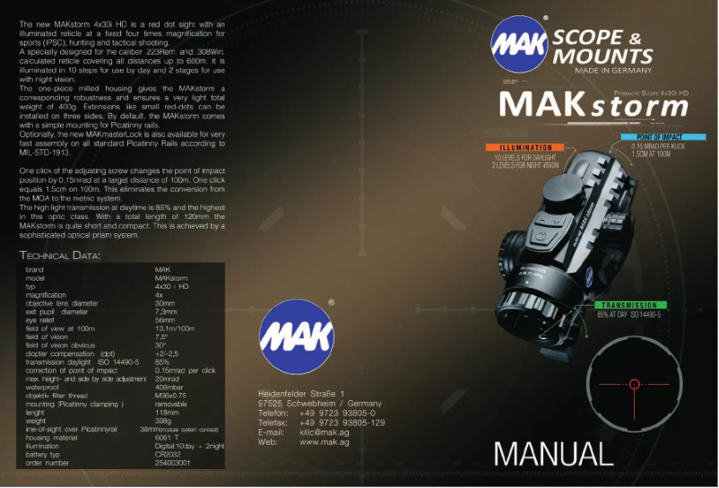 Página 1 del manual Manual de usuario MAK Storm