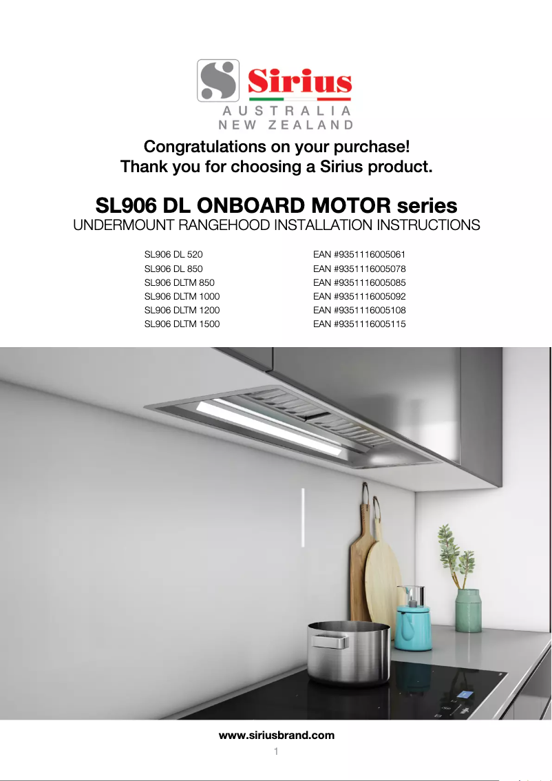 Page 1 de la notice Manuel utilisateur Sirius SL906 DLTM 1000